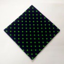 Green on Black - 12" POLKA DOT Unisex Men Women Pocket Square Handkerchief Hanky - 100% Cotton
